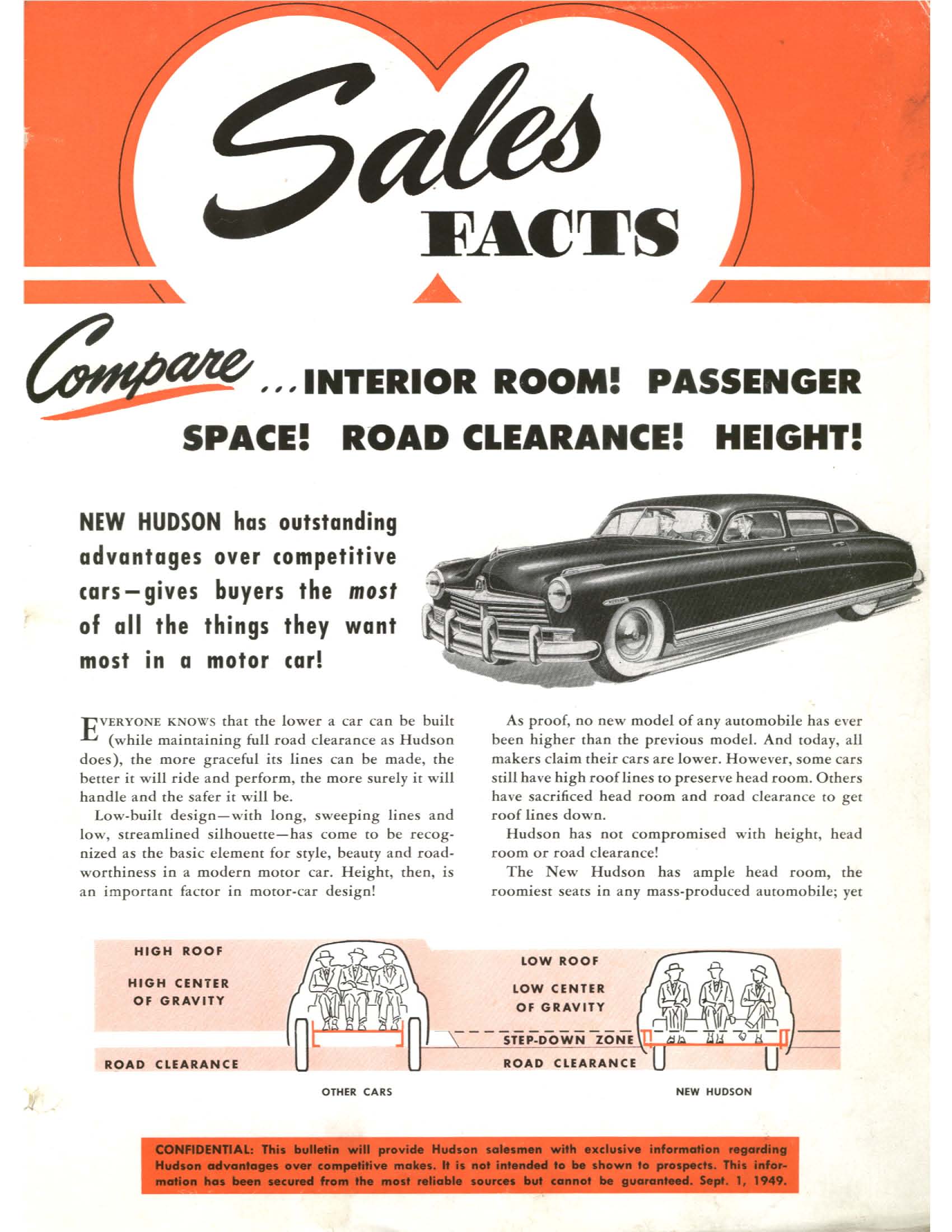 1949 Hudson Comparison Sheets